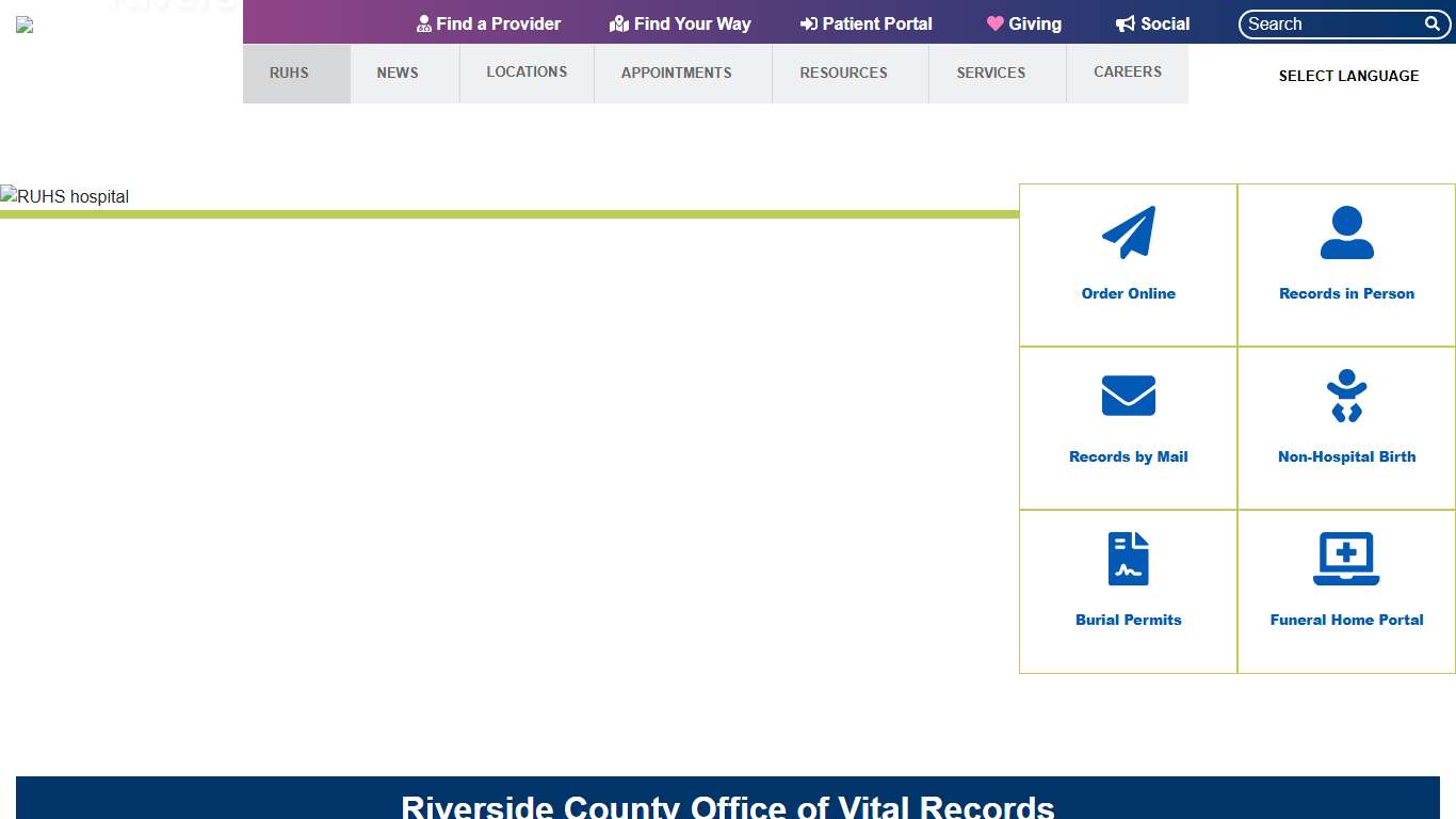 Riverside County Office of Vital Records Riverside University Health System