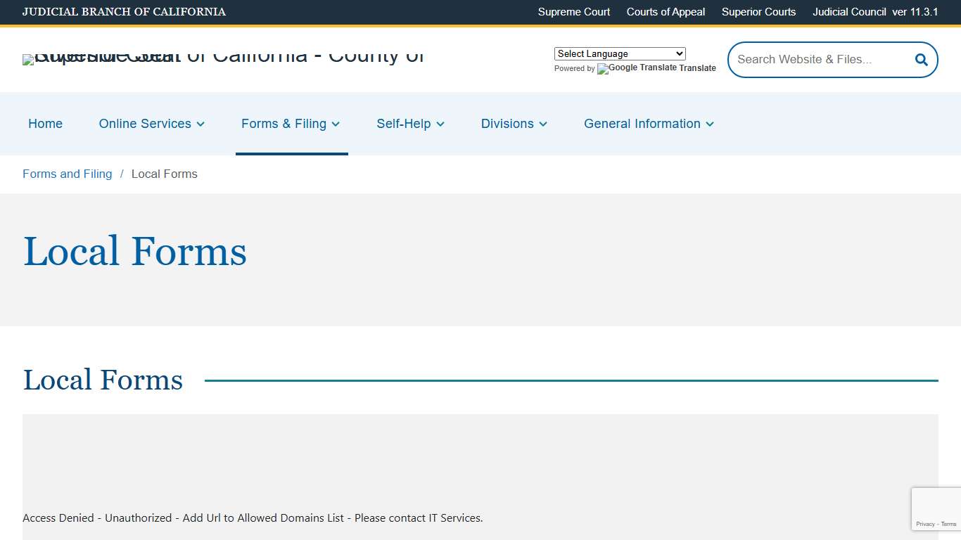 Local Forms Superior Court of California County of Riverside